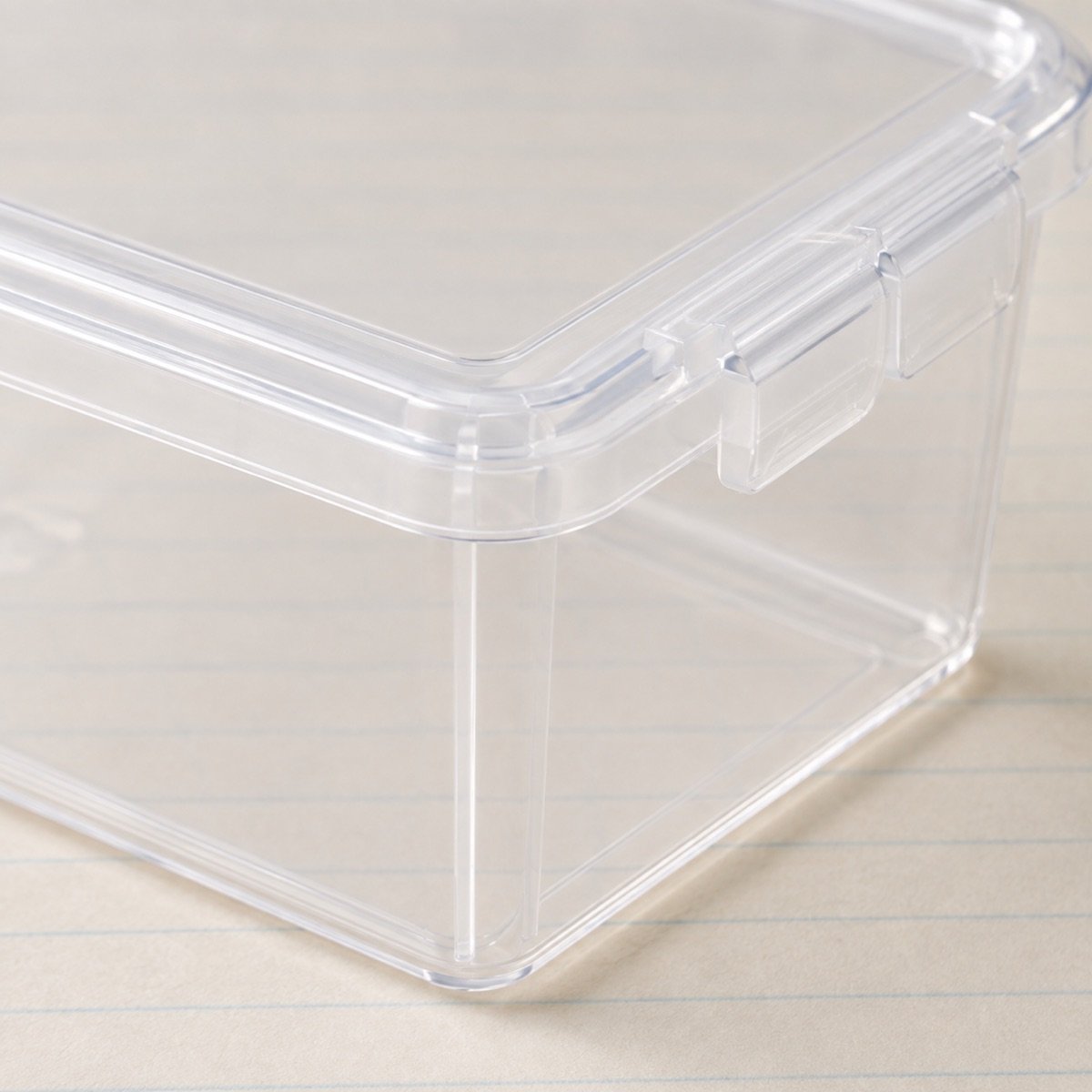 Storage Box with Lid, Clear PP, A4 — detail