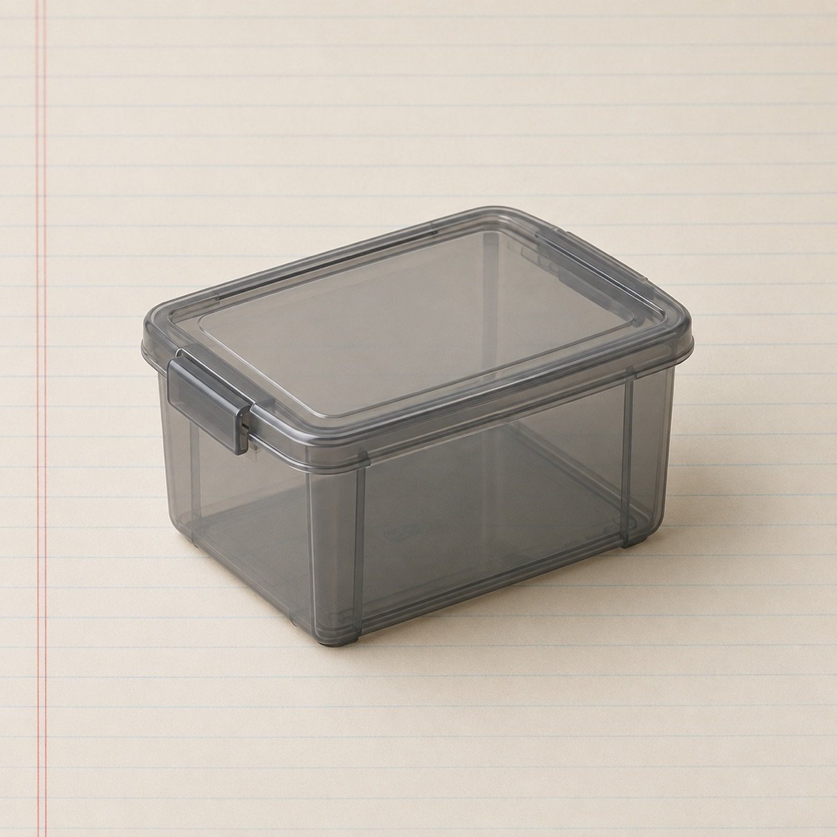 Storage Box with Lid, Smoke PP, Foolscap