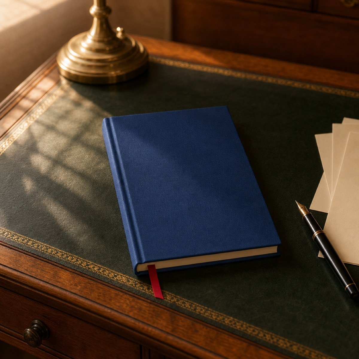 Week-to-View Planner A5, Undated — on a desk