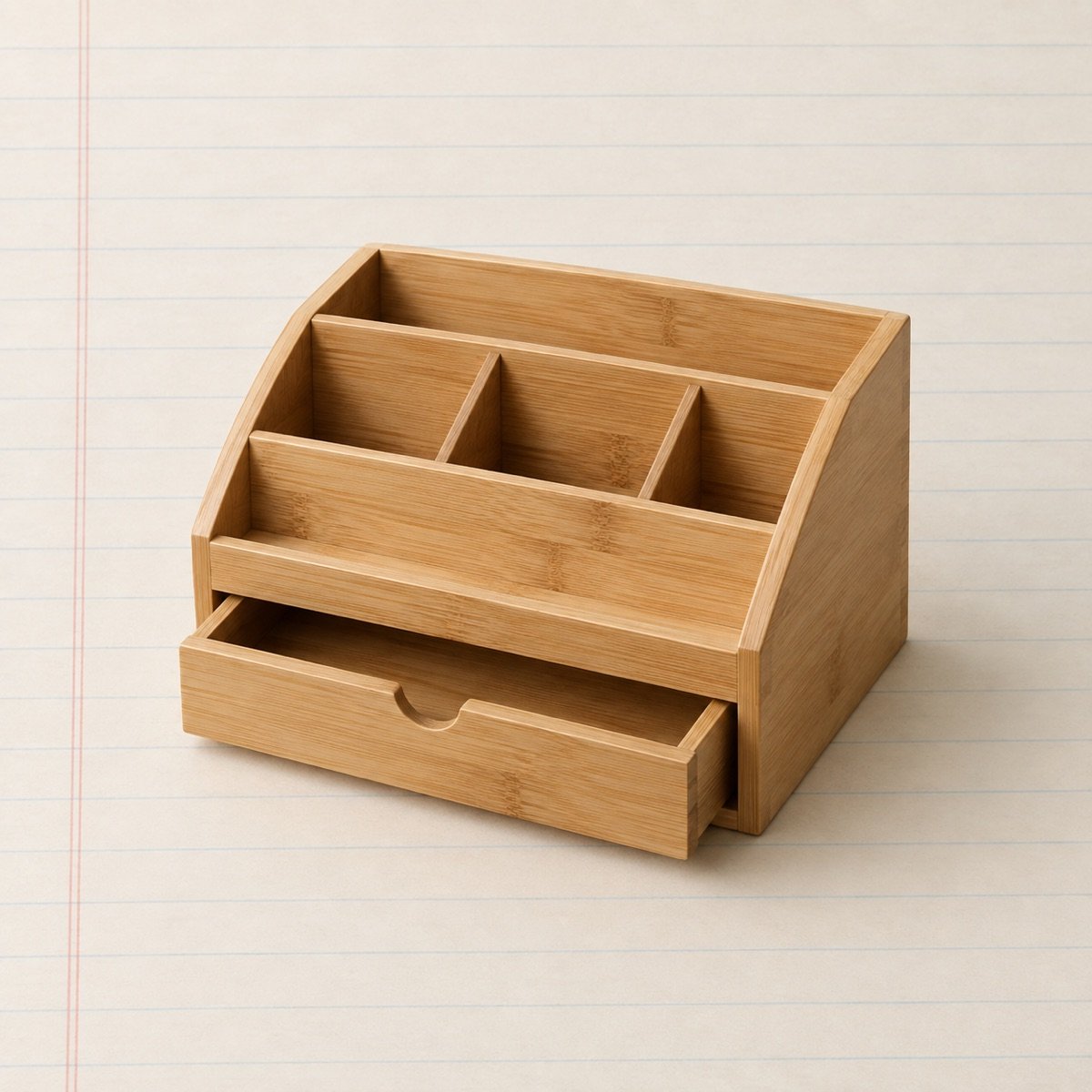 Bamboo Desk Organiser with Drawer