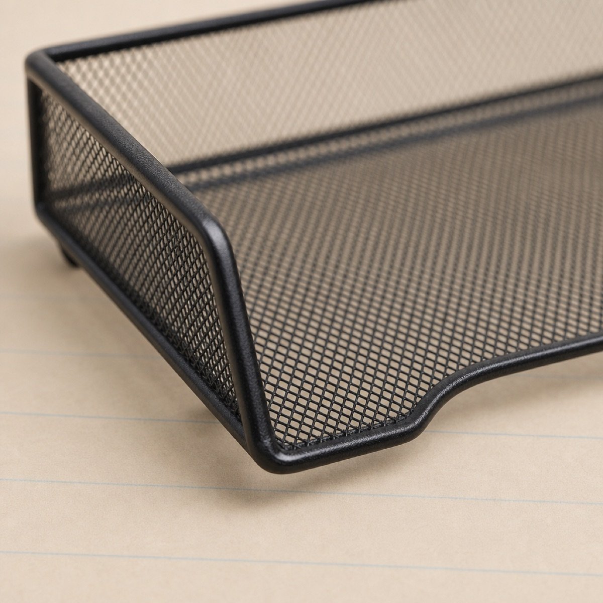 Steel Mesh Letter Tray, Black — detail