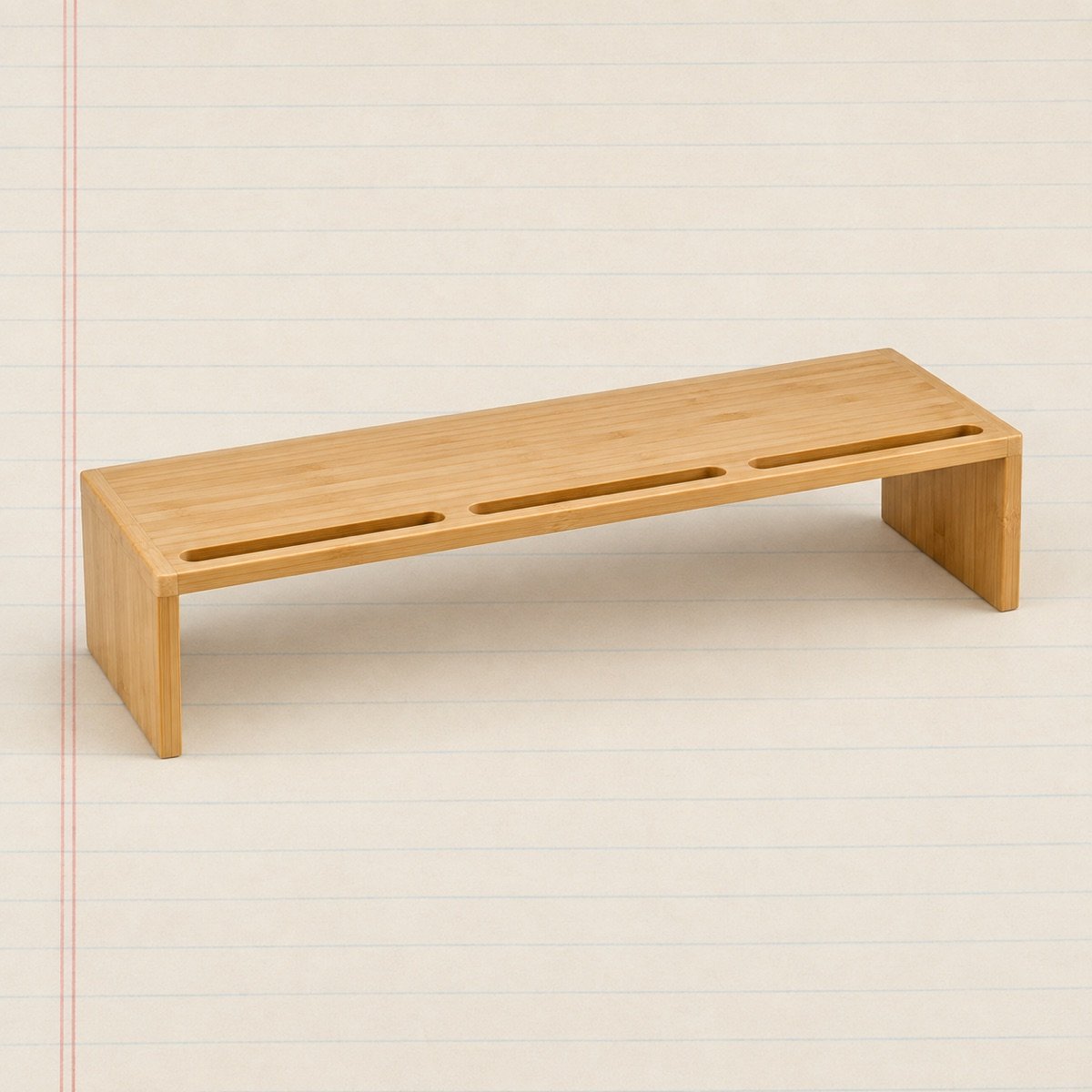 Bamboo Monitor Shelf with Slots